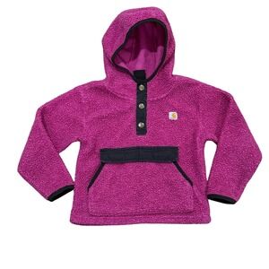 Carhartt Kid's Girls size 4 Fleece Quarter-Snap Sweatshirt Festival Fuchsia